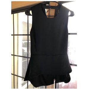 Black, sleeveless top
